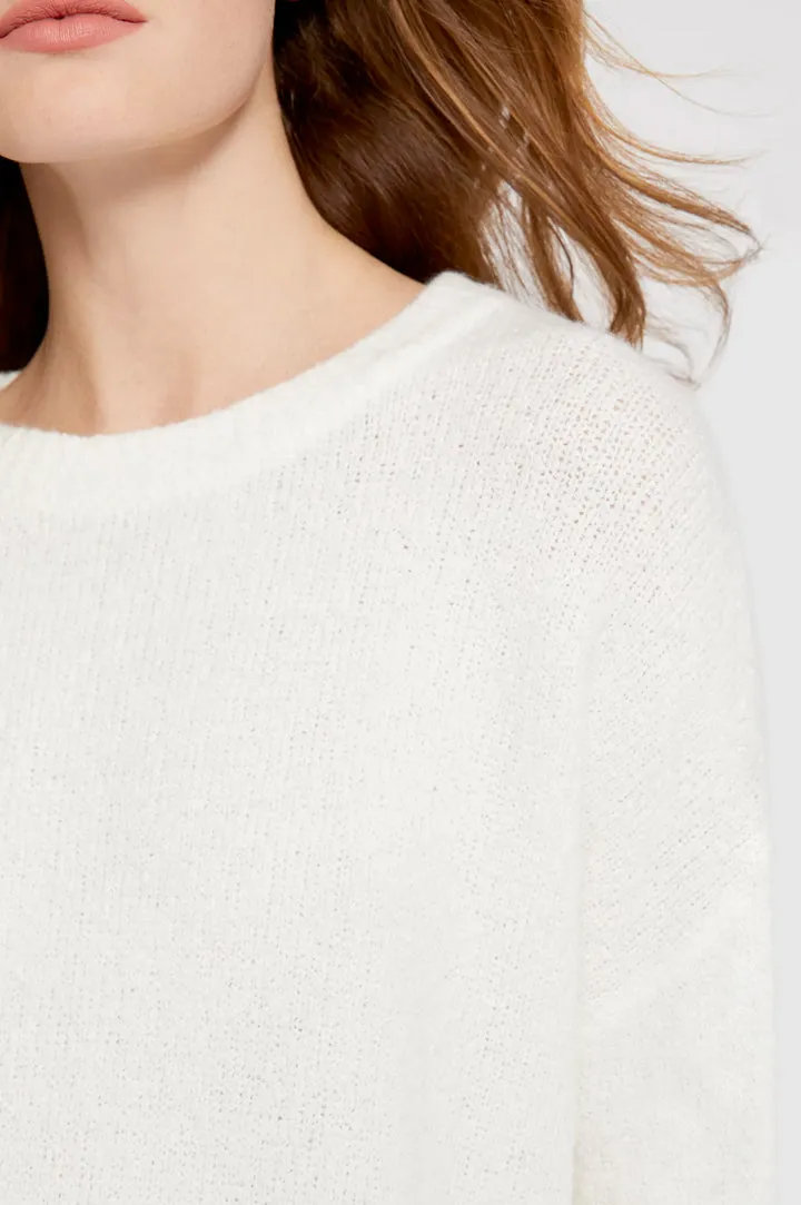 Alice   Olivia - Denise Pullover w Side Slits Soft White