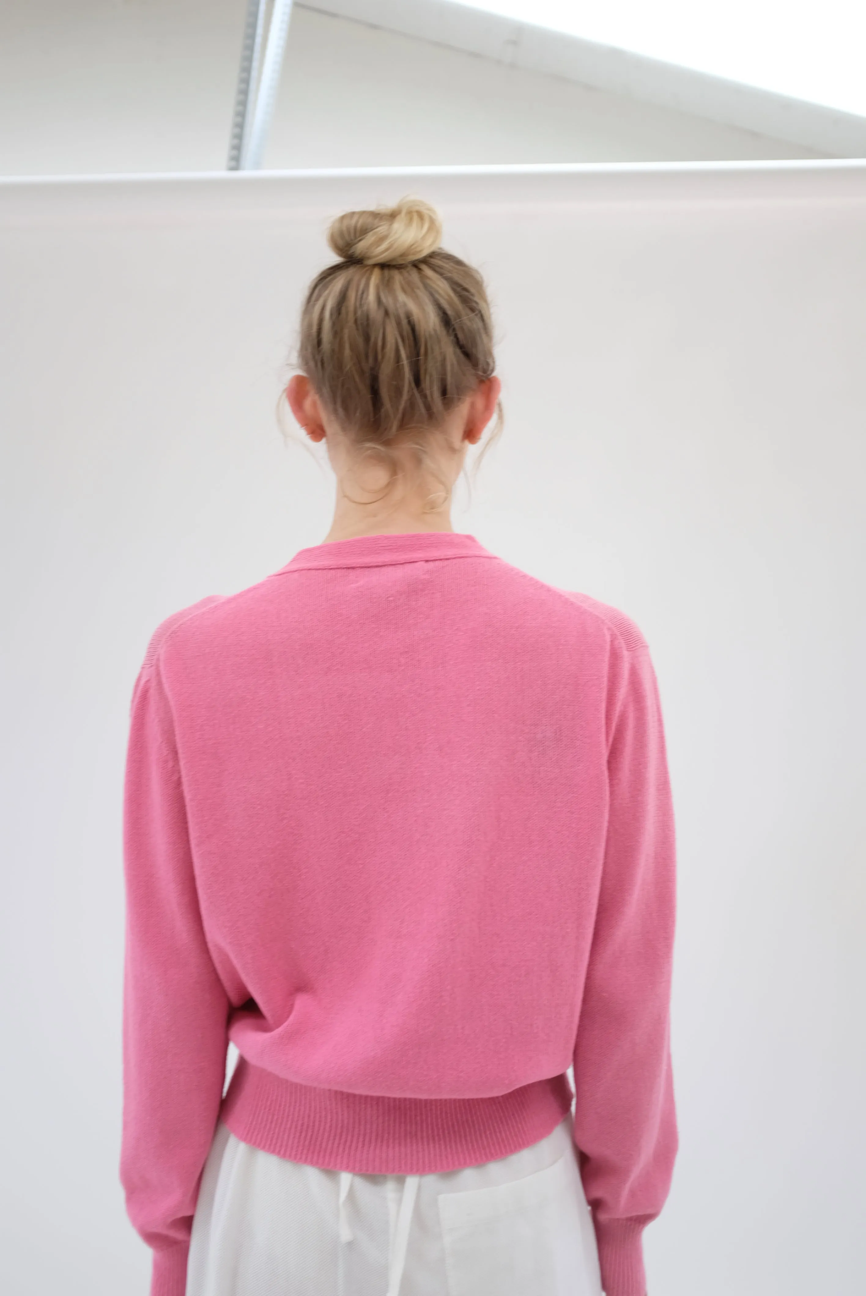 Beklina Cotton Knit Cardigan Piñata Pink