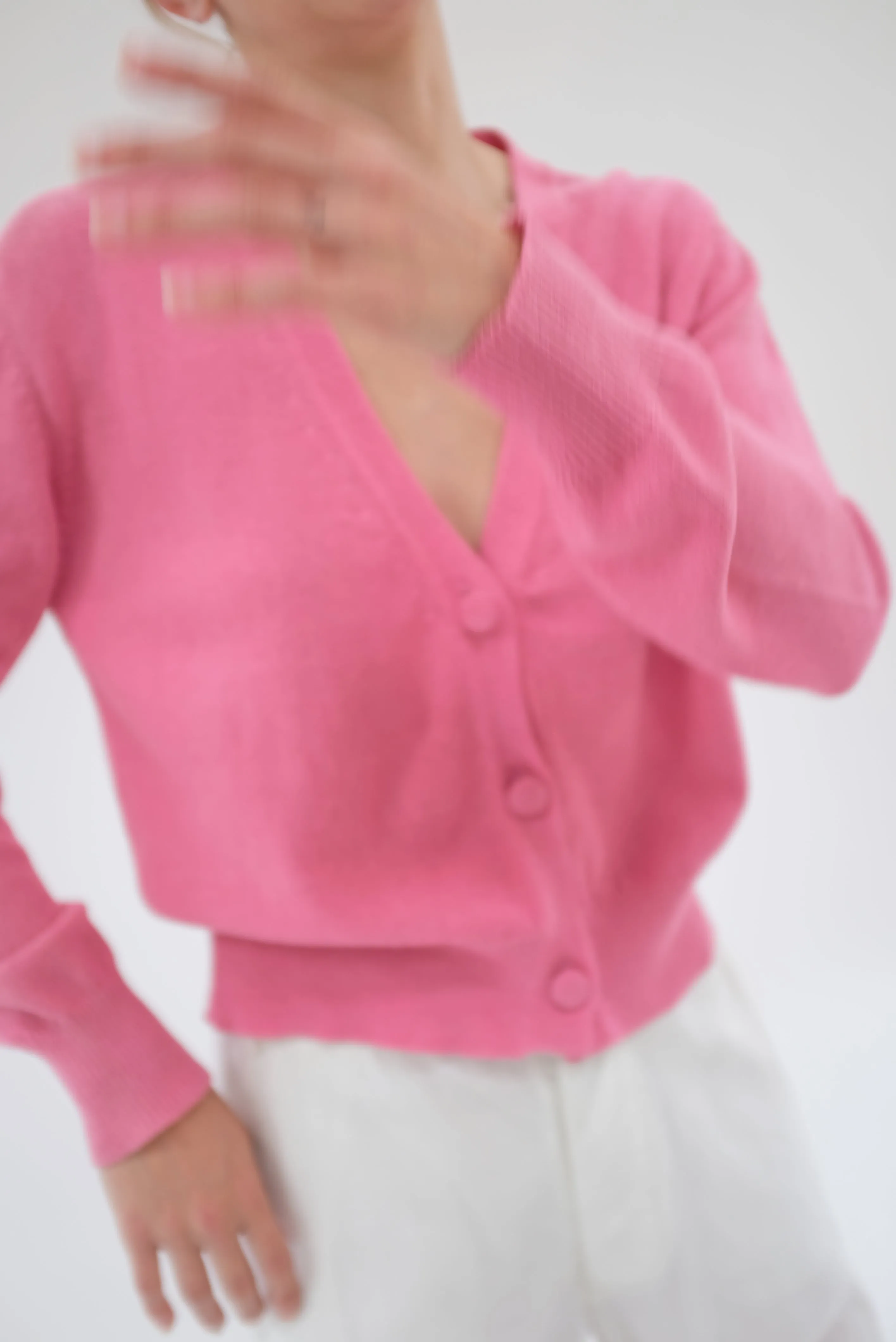 Beklina Cotton Knit Cardigan Piñata Pink