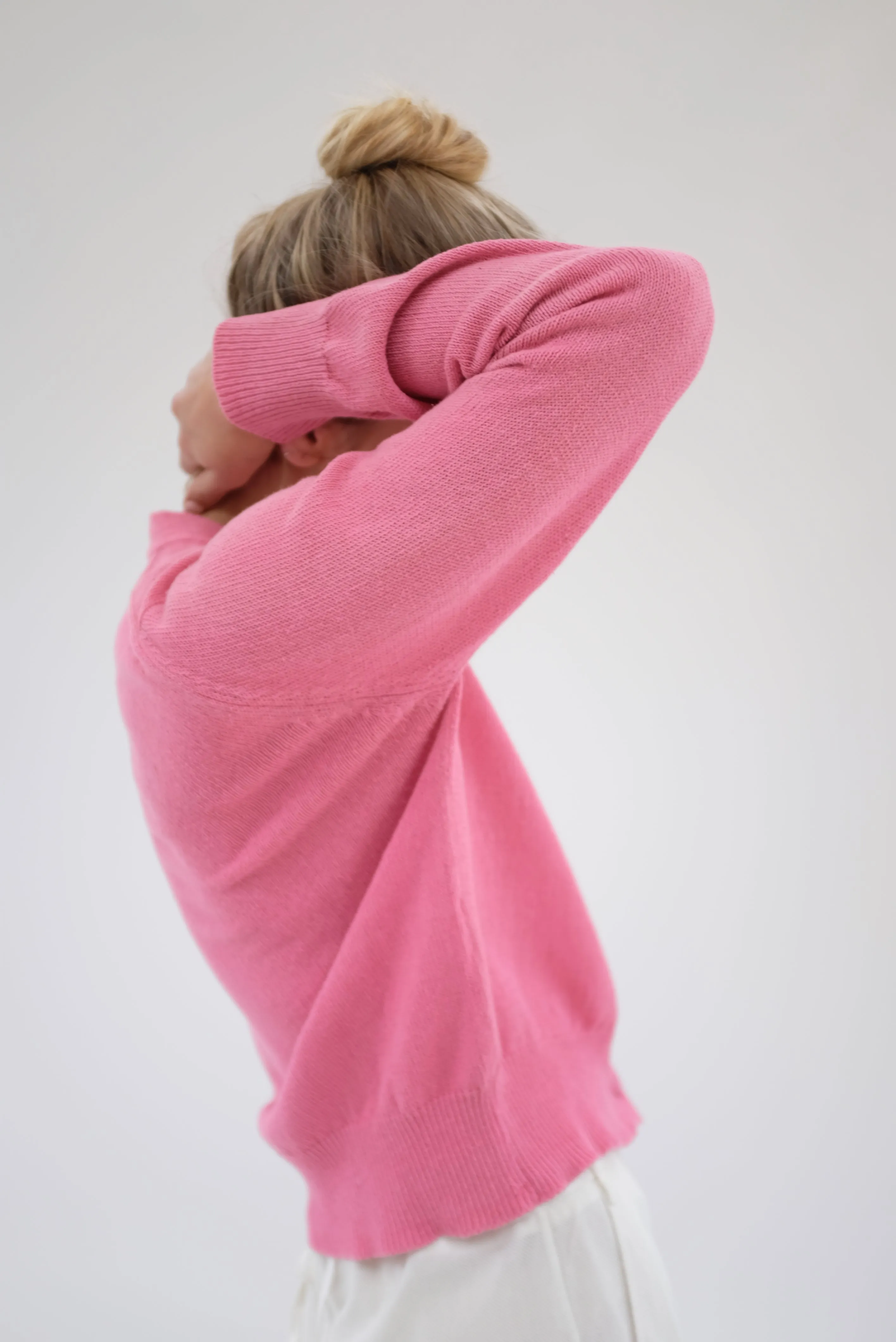 Beklina Cotton Knit Cardigan Piñata Pink