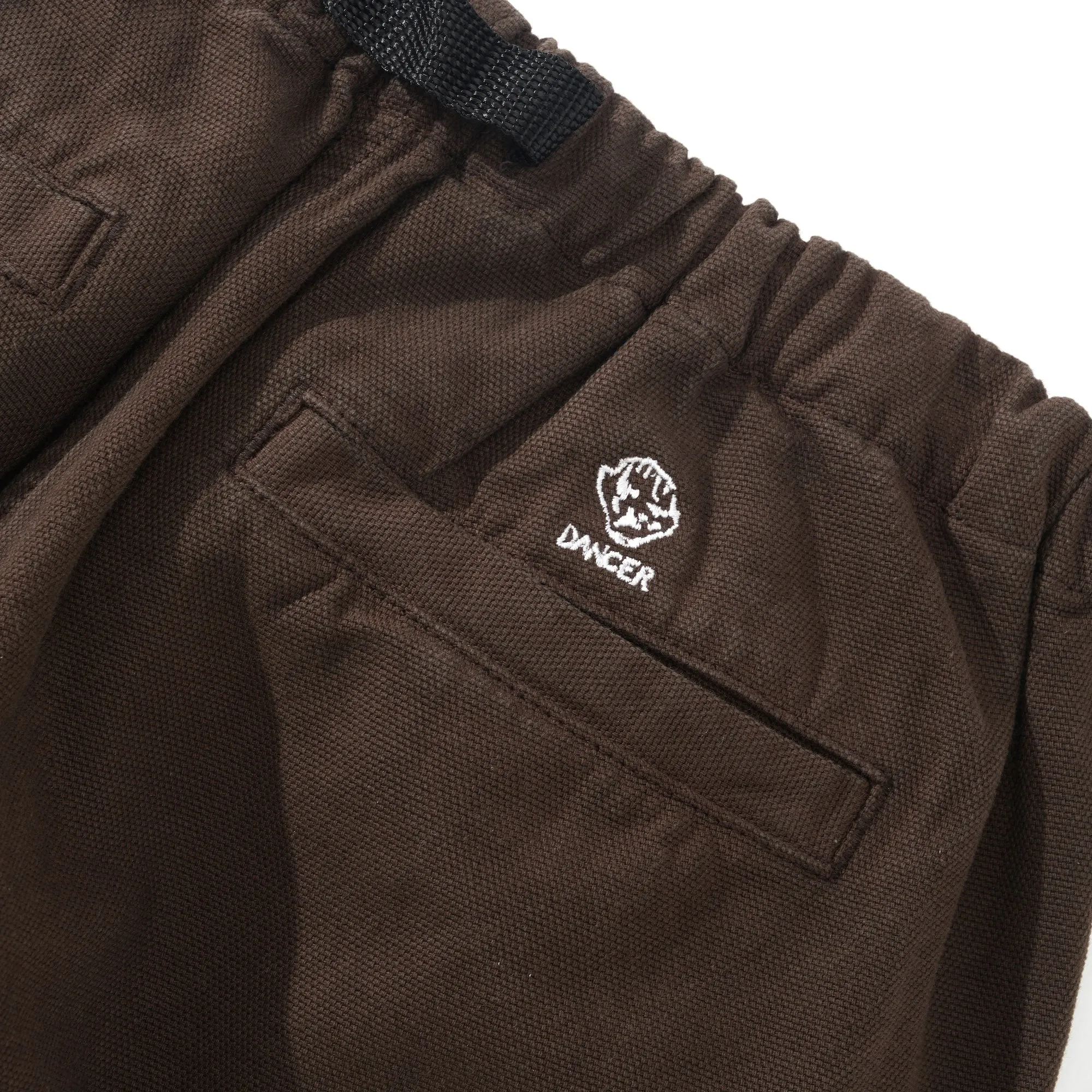 Belted Simple Knee Pant, Brown