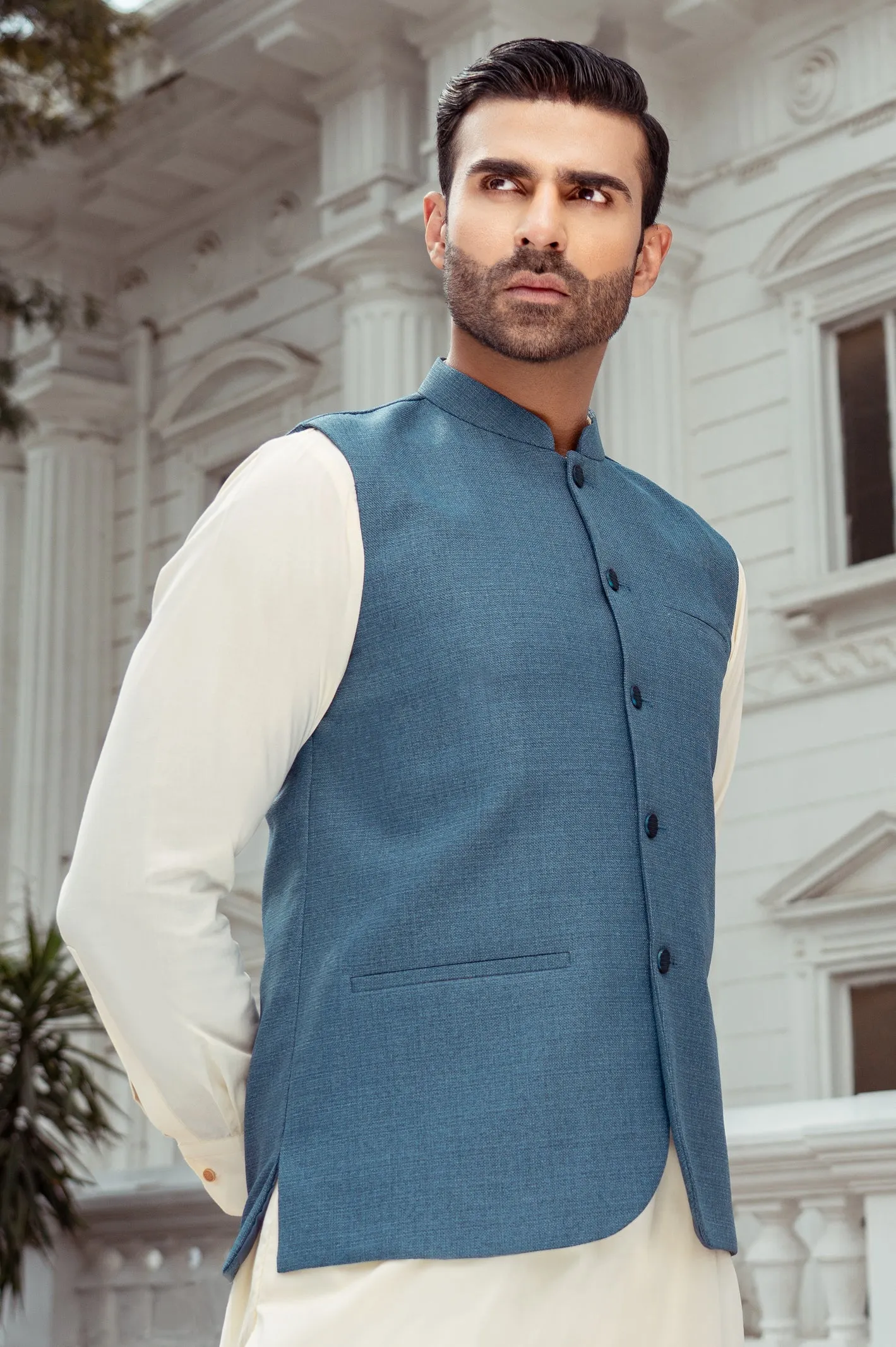 Blue Woolen Waistcoat