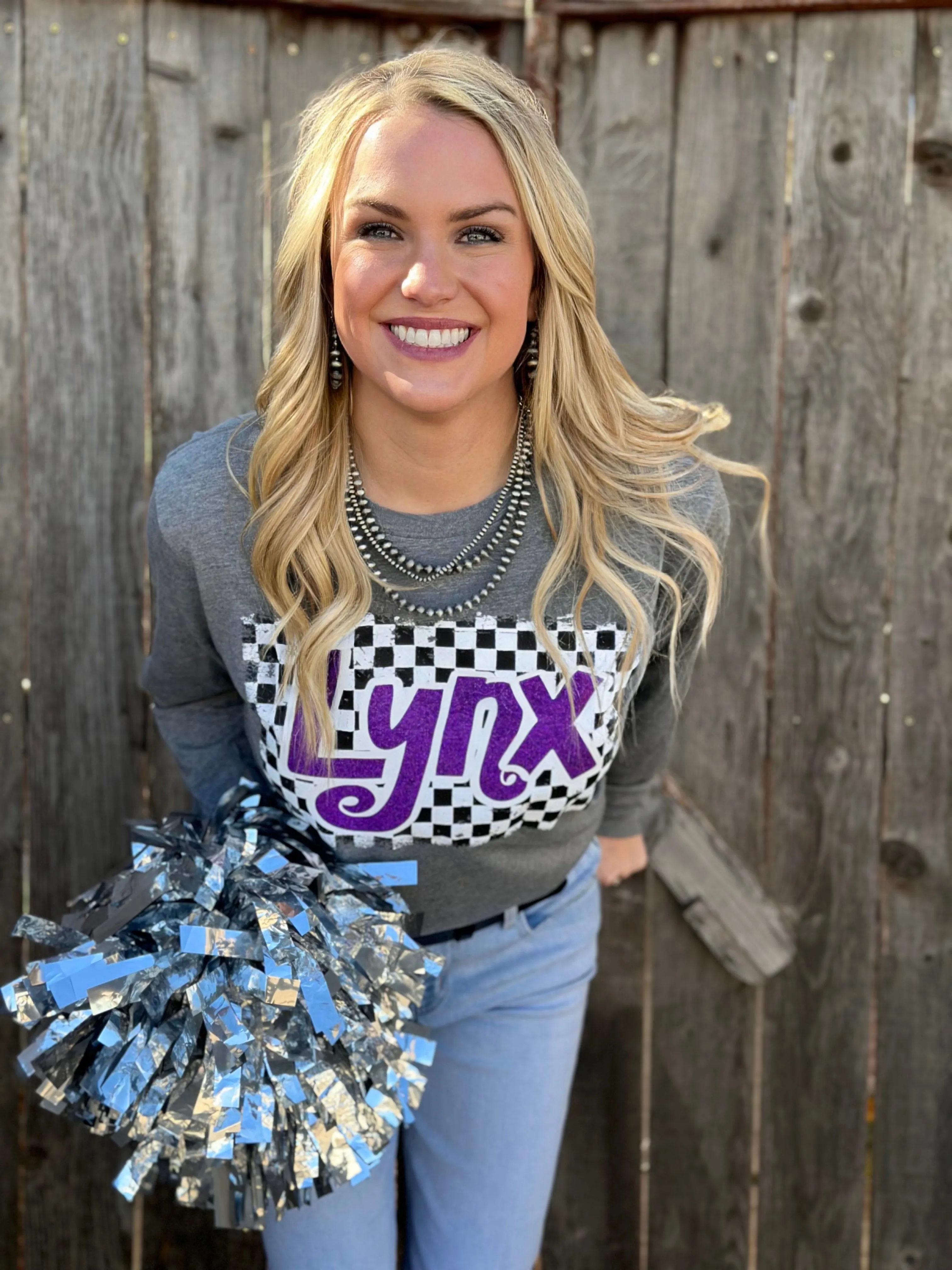 Checkered Mascot - Customizable Long Sleeve Tee or Sweatshirt