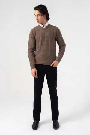 Coffee V Neck Sweater