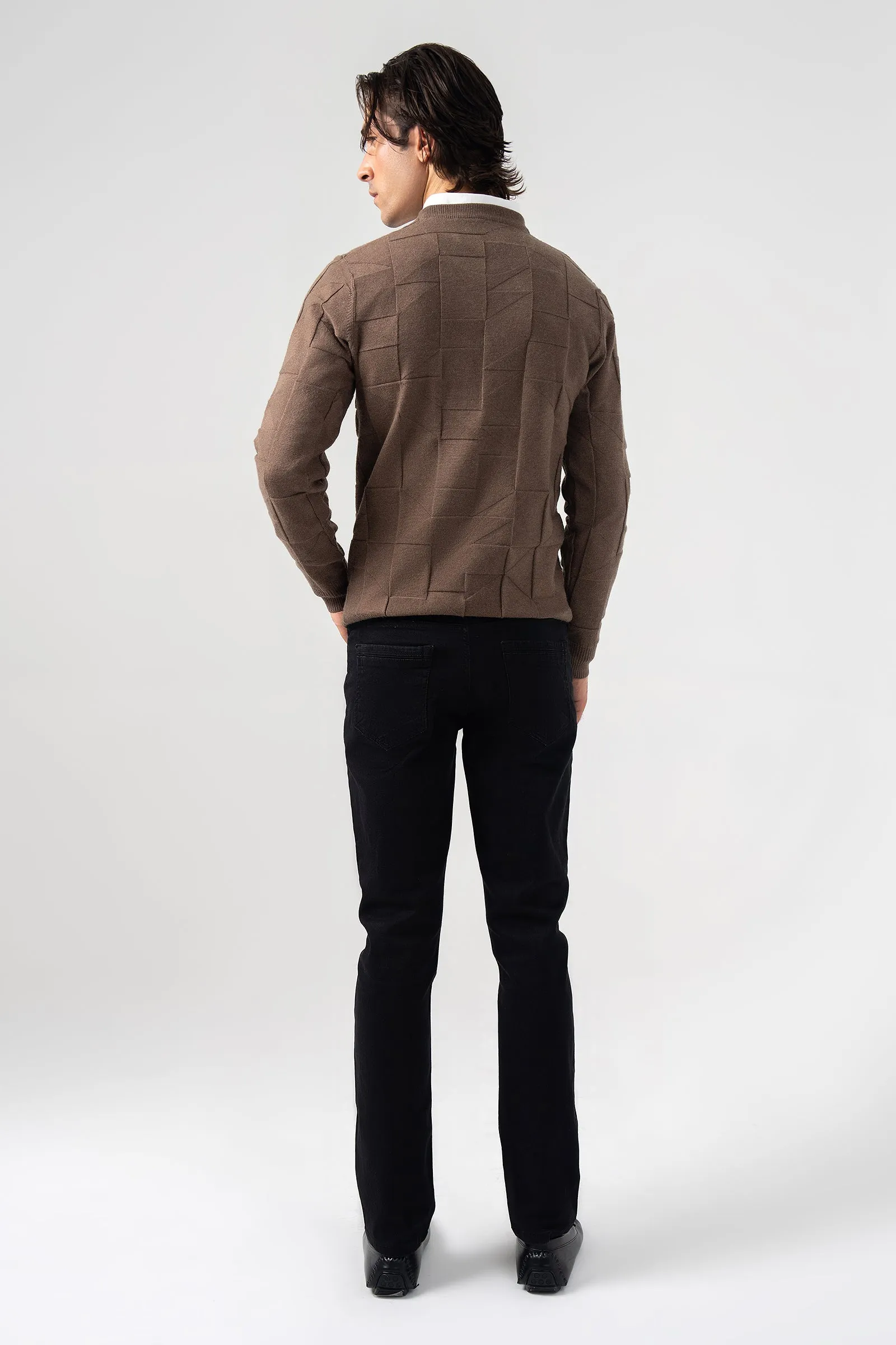 Coffee V Neck Sweater