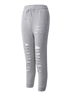 Cotton Breathable Casual Sport Ripped Pants