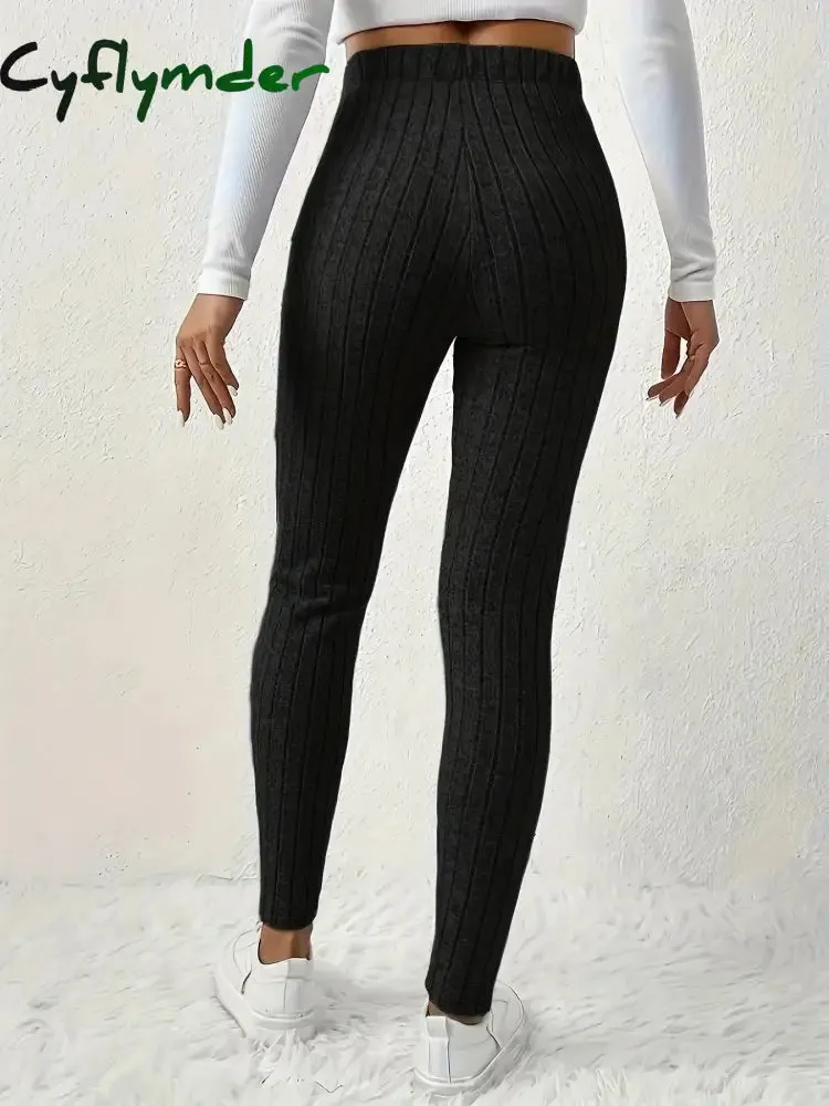 Cyflymder Women's Tailored Pants with Drawstring Design, Soft and Comfortable Knitted Fabric, Versatile