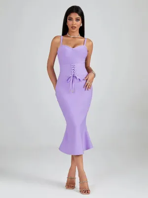 Elegant Mermaid Evening Midi Dress