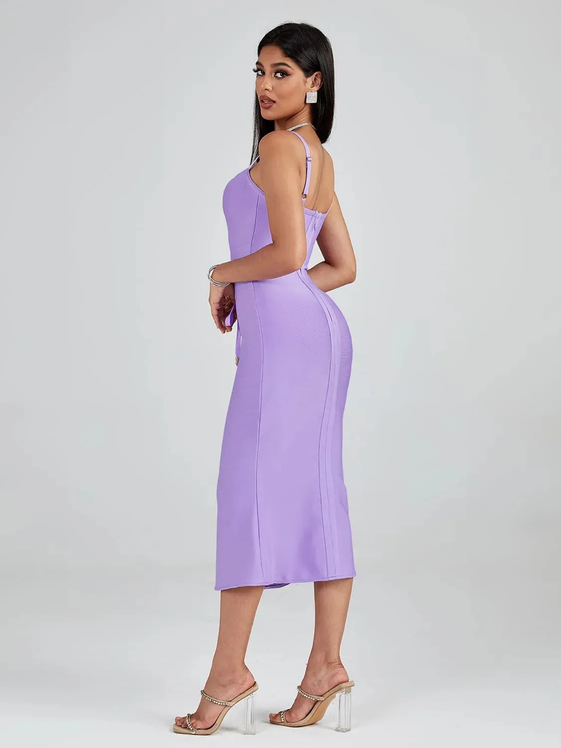 Elegant Mermaid Evening Midi Dress