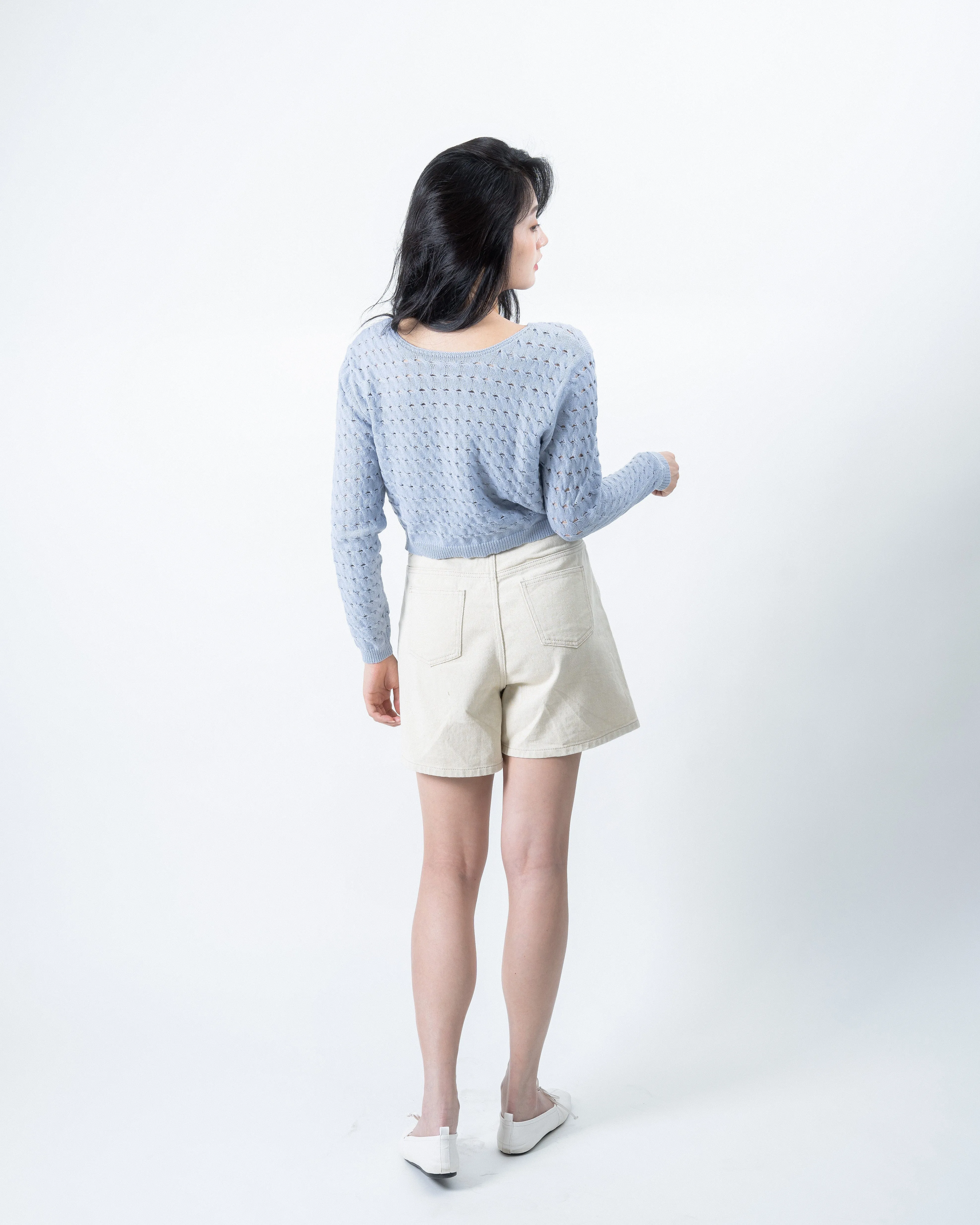 Faye Eco Two-Way Knit Cardigan (Blue)