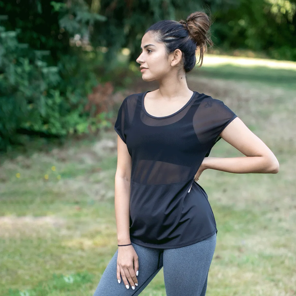 Final Sale Black Mesh Illusion Tee