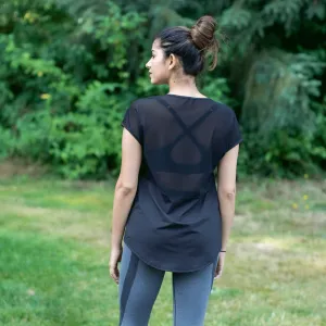 Final Sale Black Mesh Illusion Tee