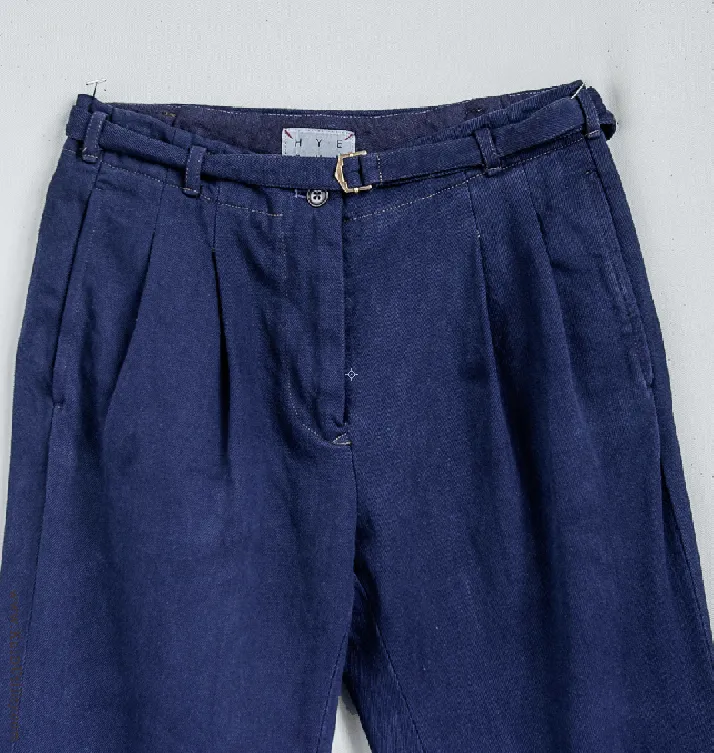 Indigo Dyed McCartney Belted Pants