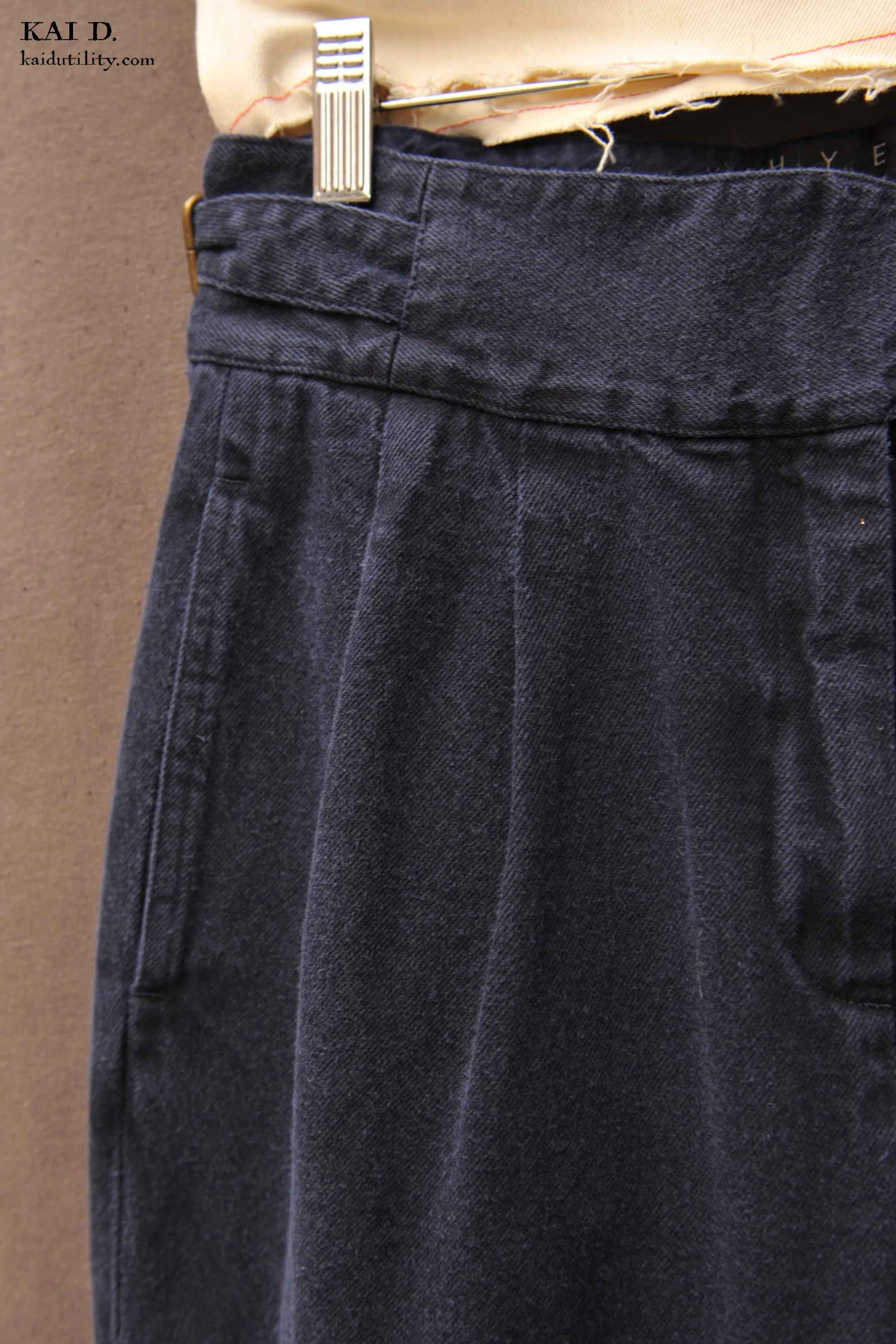 Isa Belted Pants - Garment Dyed Denim - XS, S, M,  L