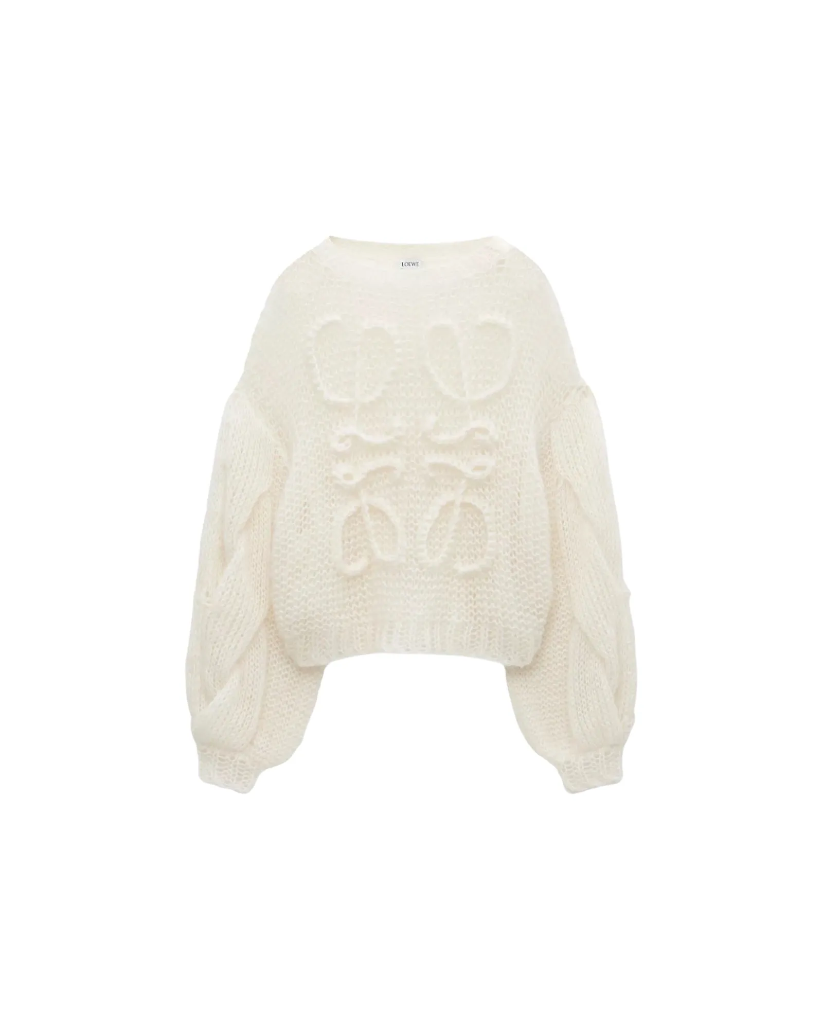 LOEWE KNITTED ANAGRAM SWEATER SOFT WHITE