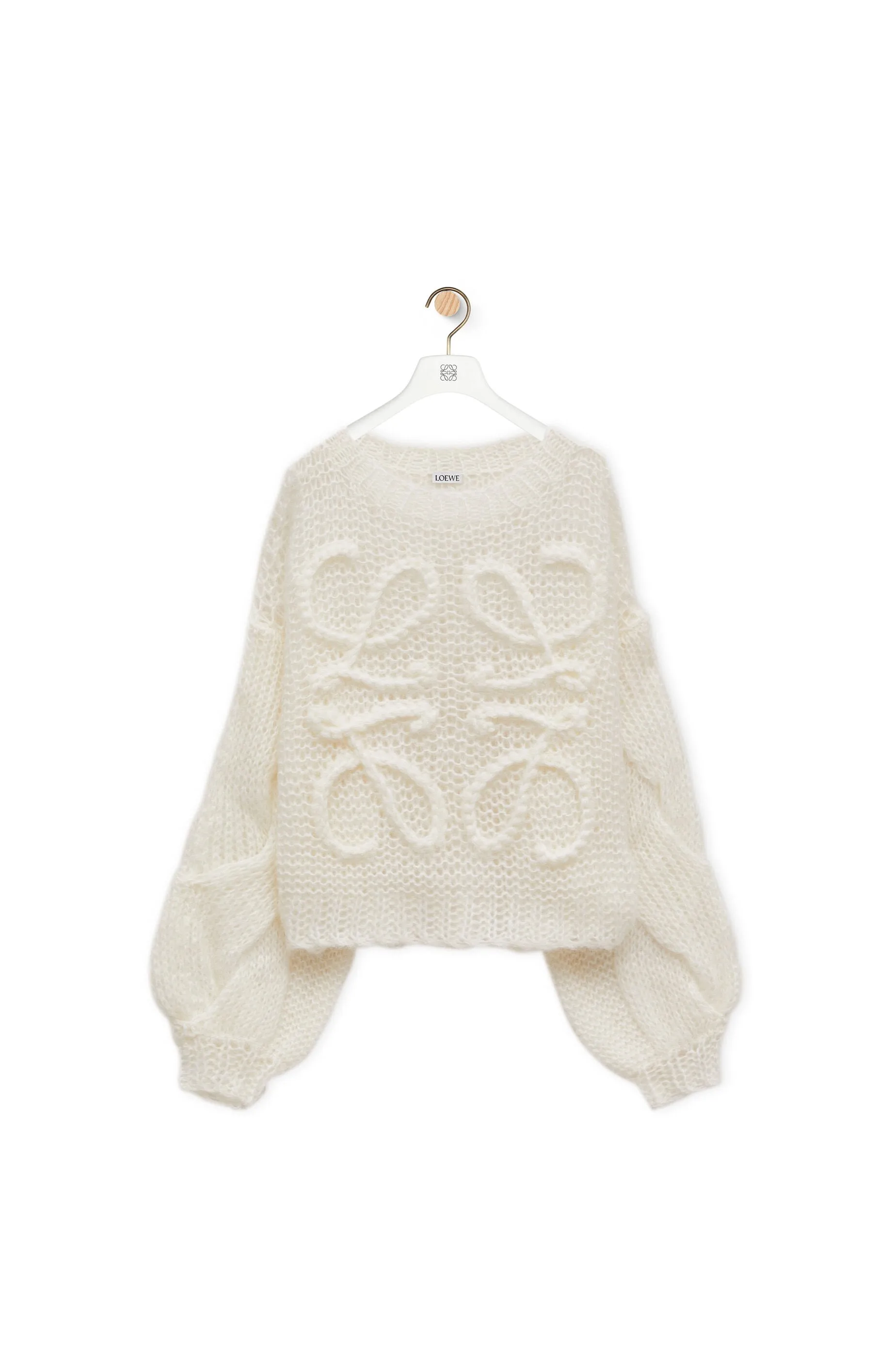 LOEWE KNITTED ANAGRAM SWEATER SOFT WHITE