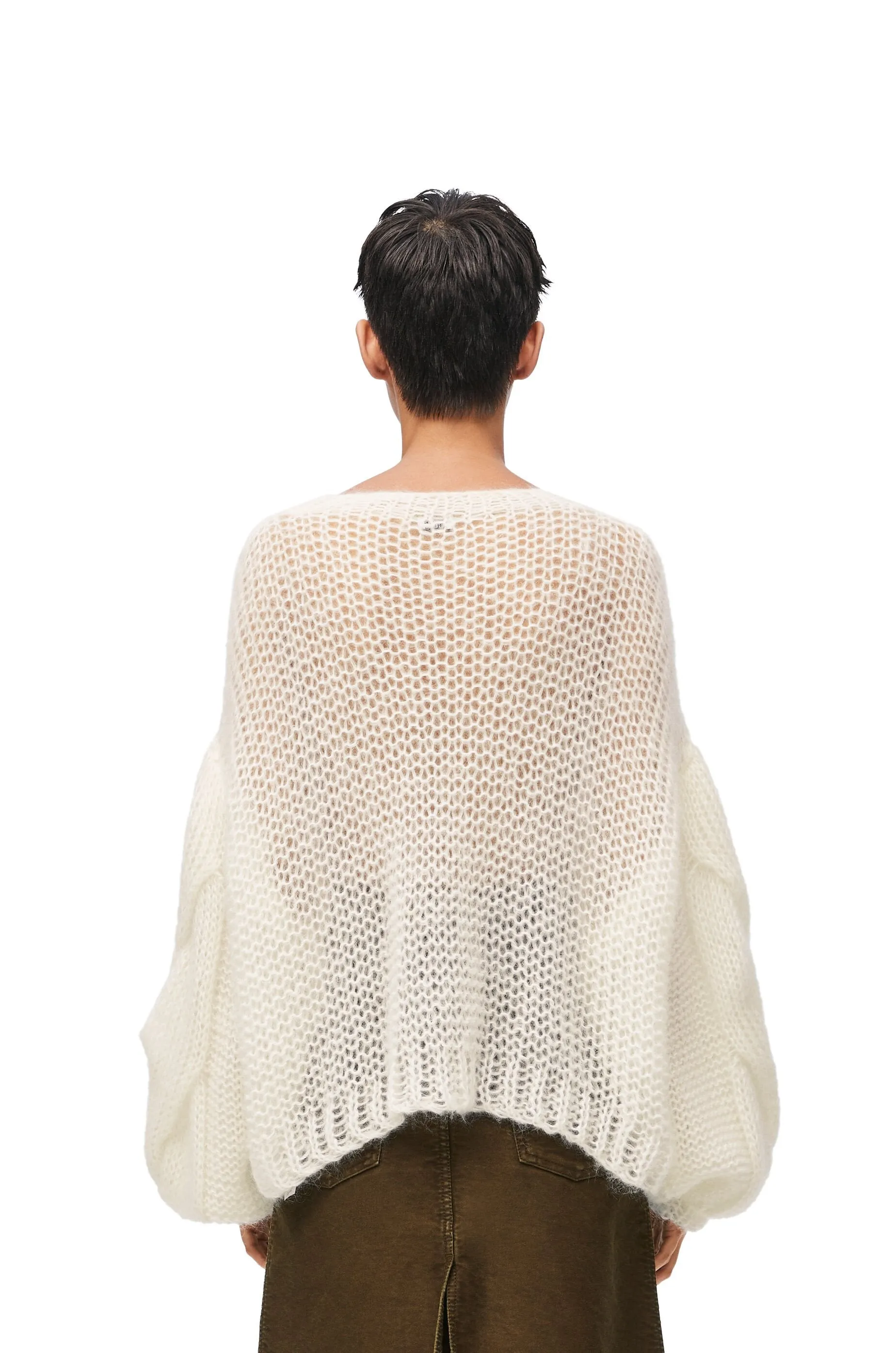 LOEWE KNITTED ANAGRAM SWEATER SOFT WHITE