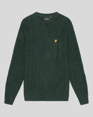 Lyle & Scott Cable Crew Neck Jumper in Green