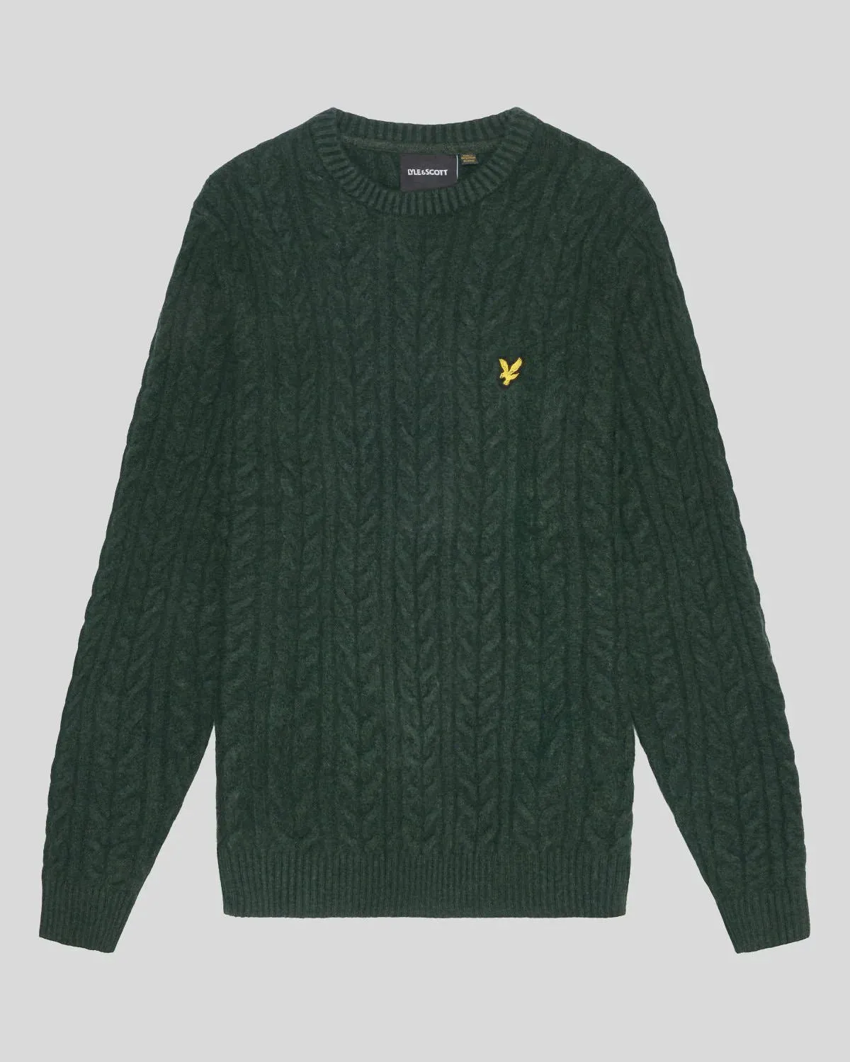 Lyle & Scott Cable Crew Neck Jumper in Green
