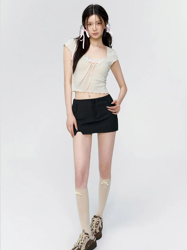 Micro-Mini Tight Simple Skirt