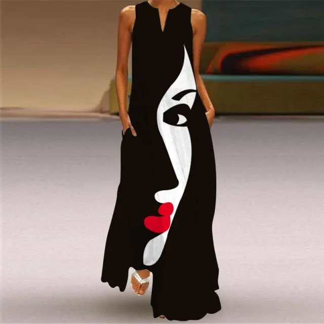 Patterned Elegant Casual Vintage Long Dresses