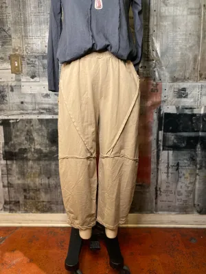 Raw Edge Pants-Camel