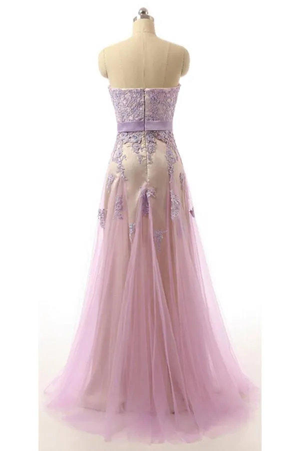 Real Nice Lace Long Sweetheart Beaded Prom Party Dresses PFP1283