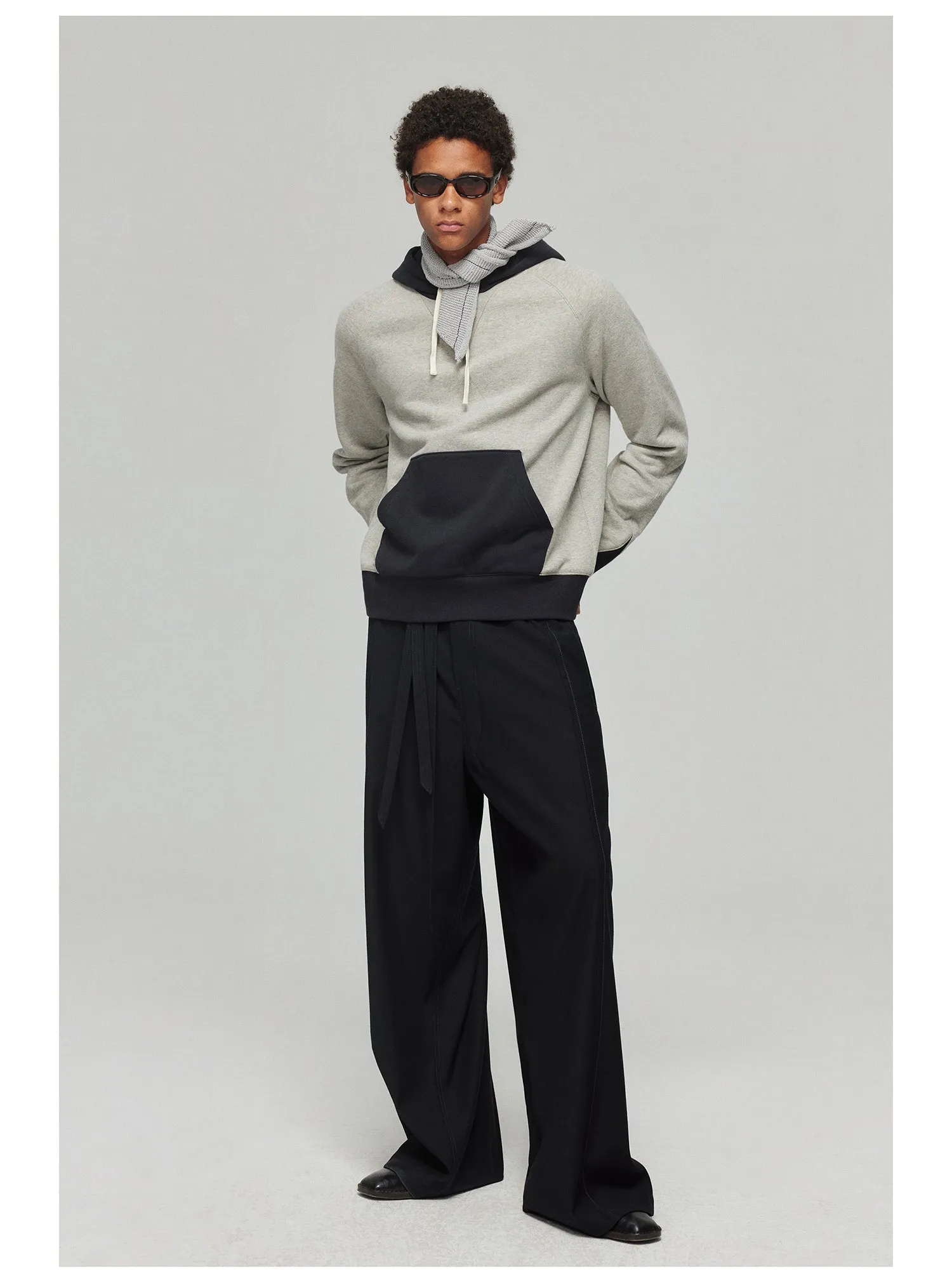 Side seam pressed belt casual pants