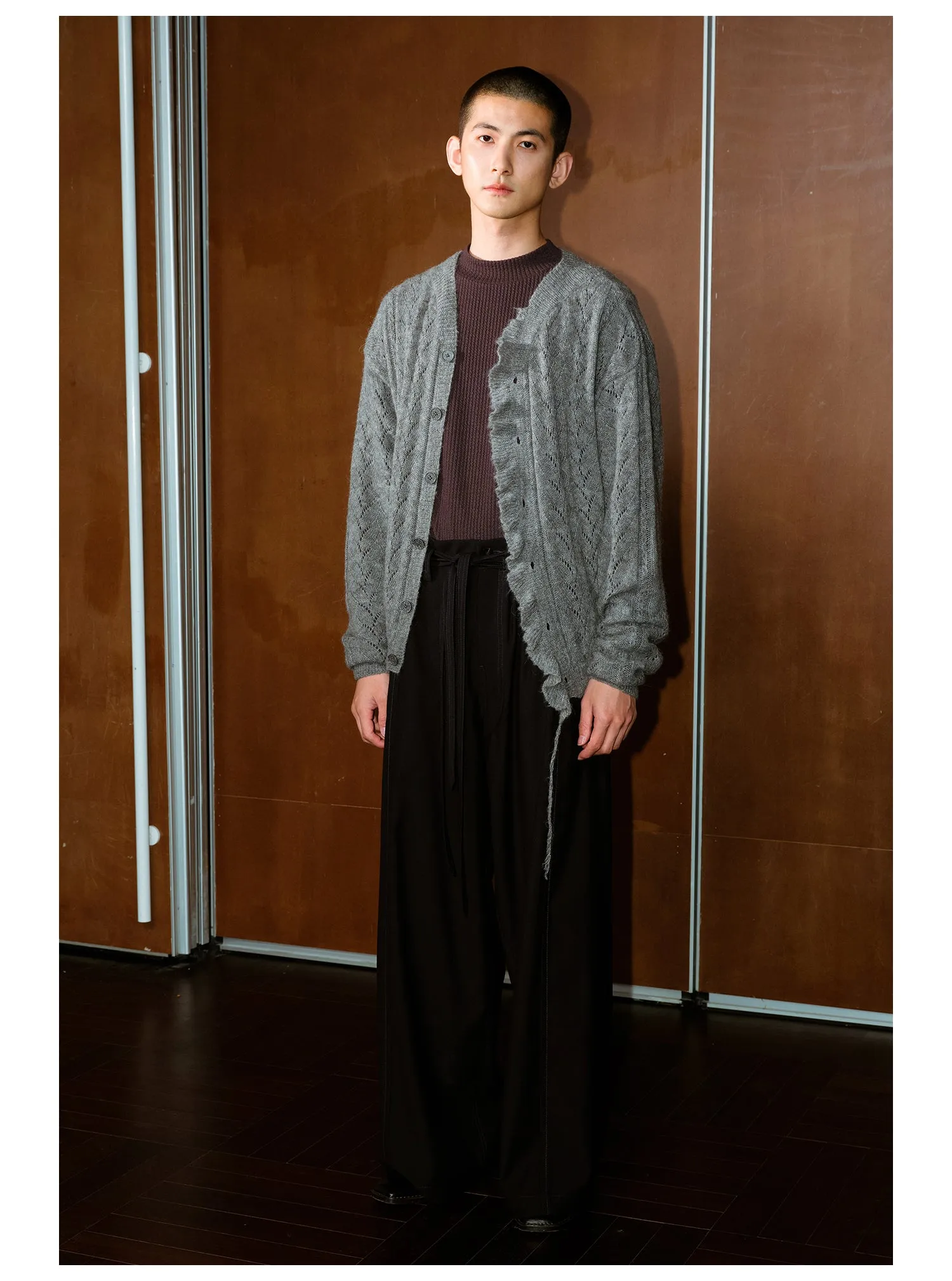 Side seam pressed belt casual pants