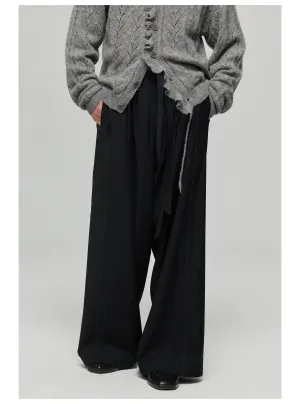 Side seam pressed belt casual pants