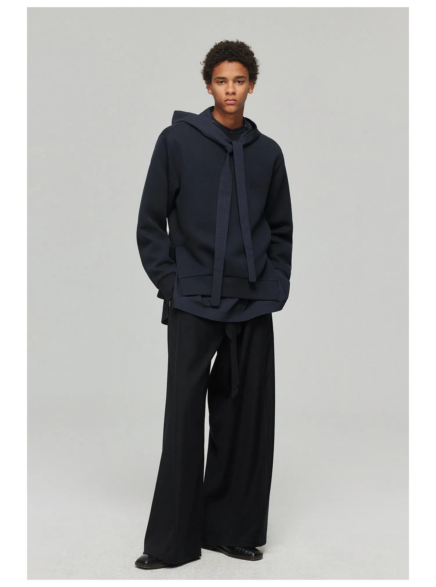 Side seam pressed belt casual pants