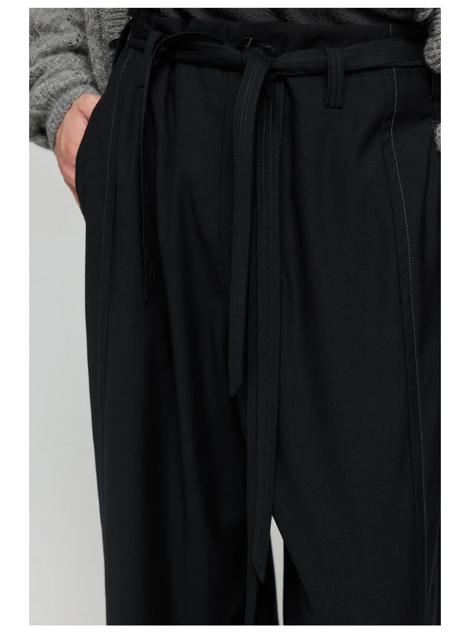 Side seam pressed belt casual pants