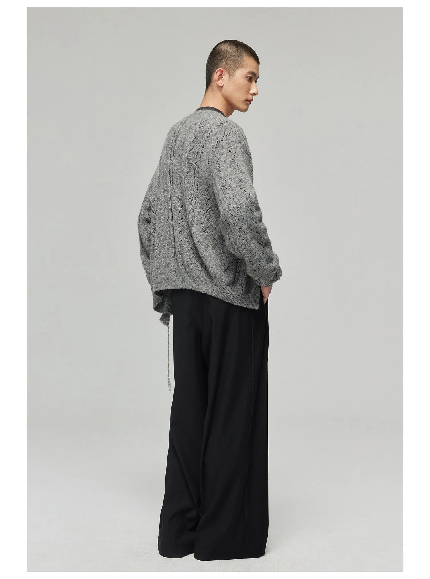 Side seam pressed belt casual pants