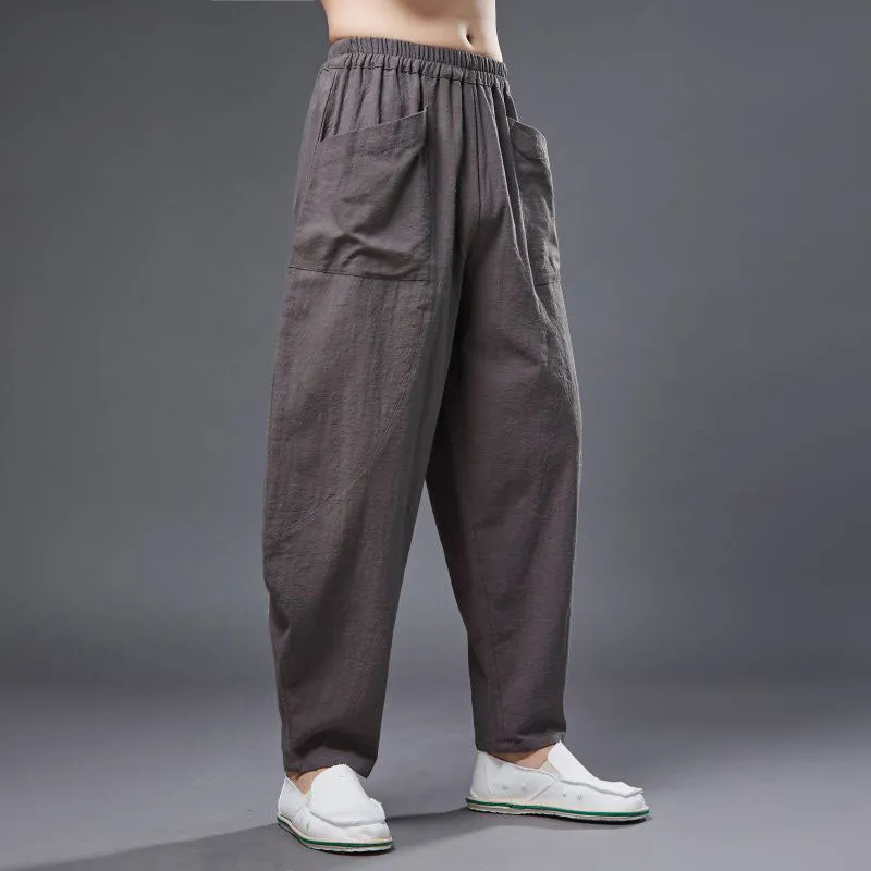 Simple Cotton Linen Harem Pants