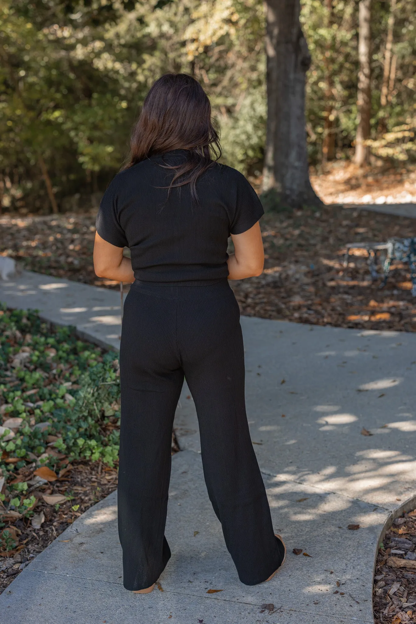 Simple Happiness Black Ribbed Set