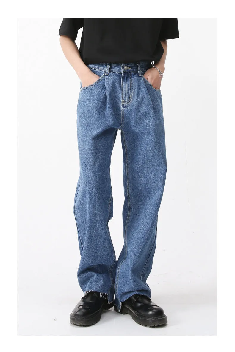 Simple Retro Casual Jeans Irregular