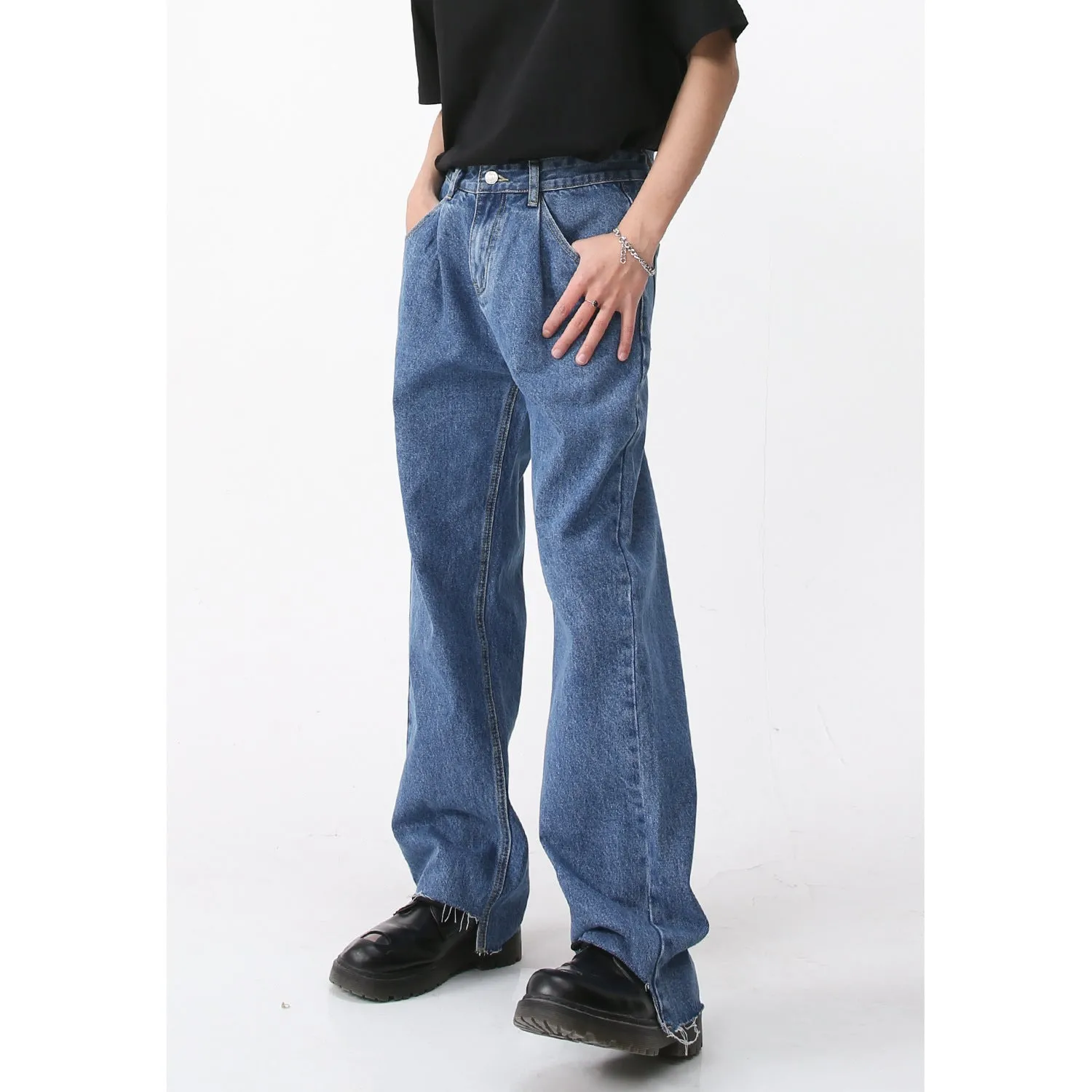 Simple Retro Casual Jeans Irregular