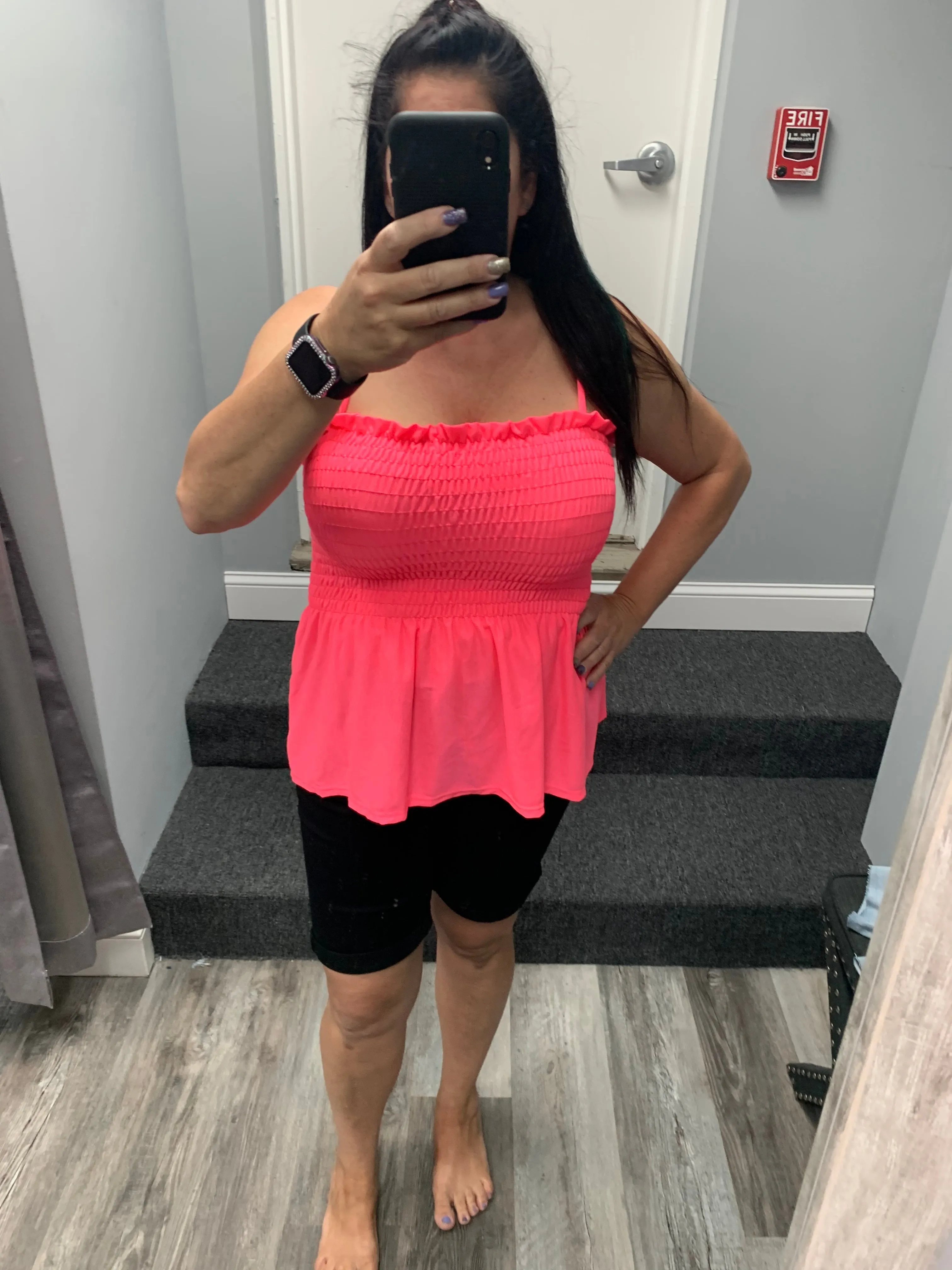 SMOKING AND FLARED SLEEVLESS TOP - ASSORTED COLORS