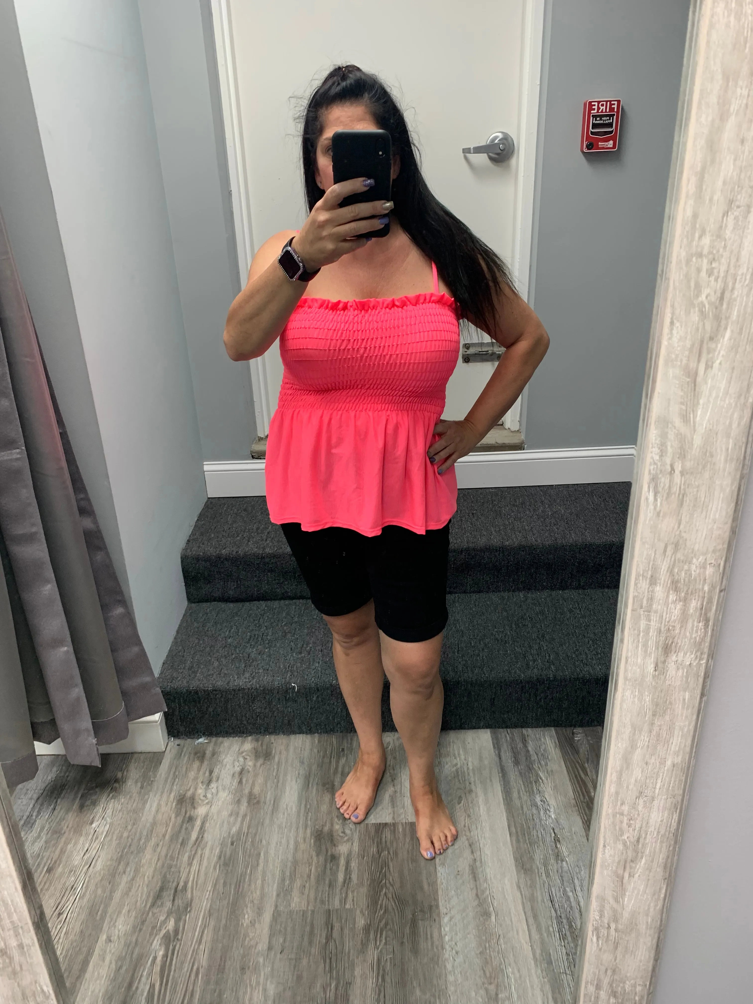 SMOKING AND FLARED SLEEVLESS TOP - ASSORTED COLORS