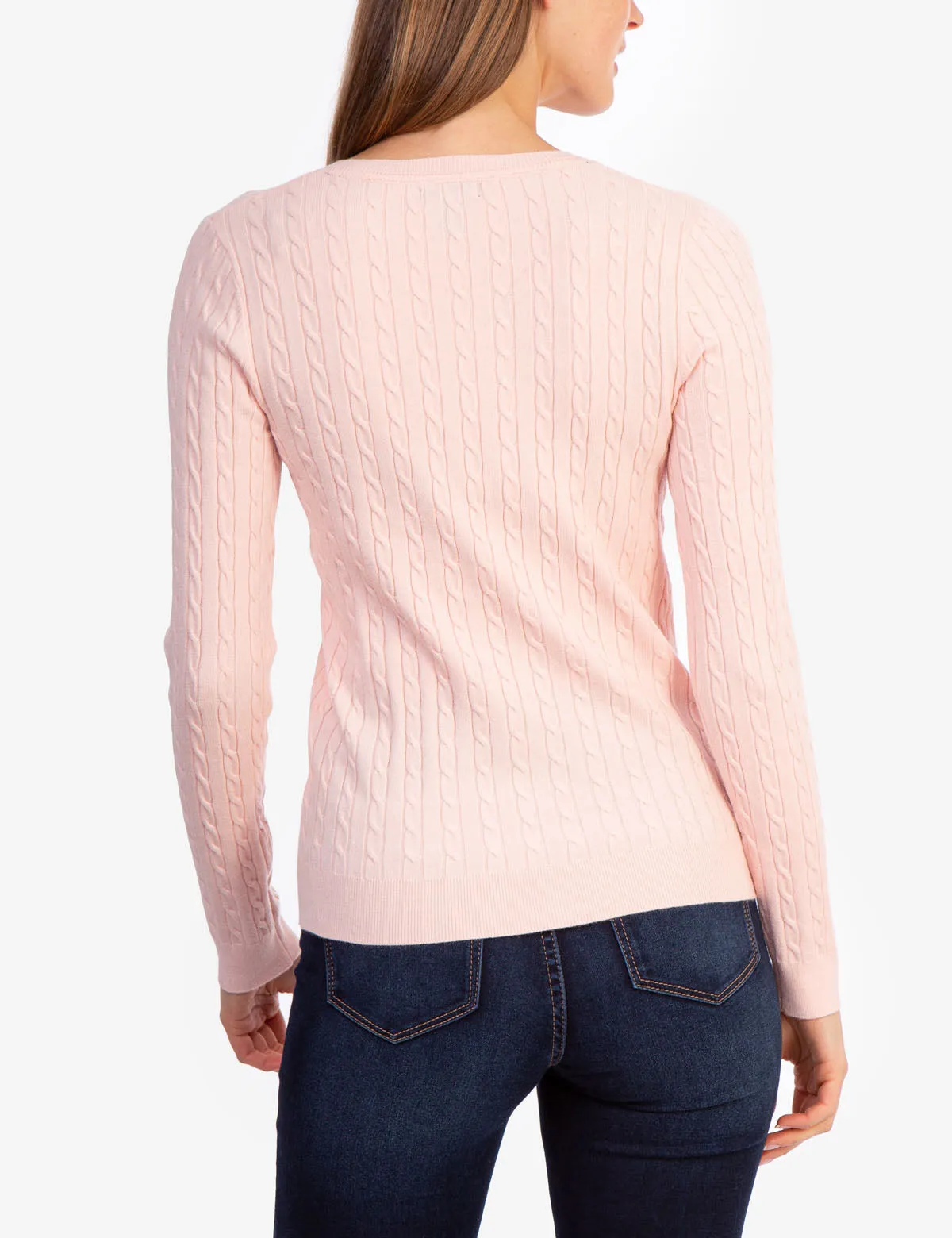 SOFT CABLE V-NECK SWEATER