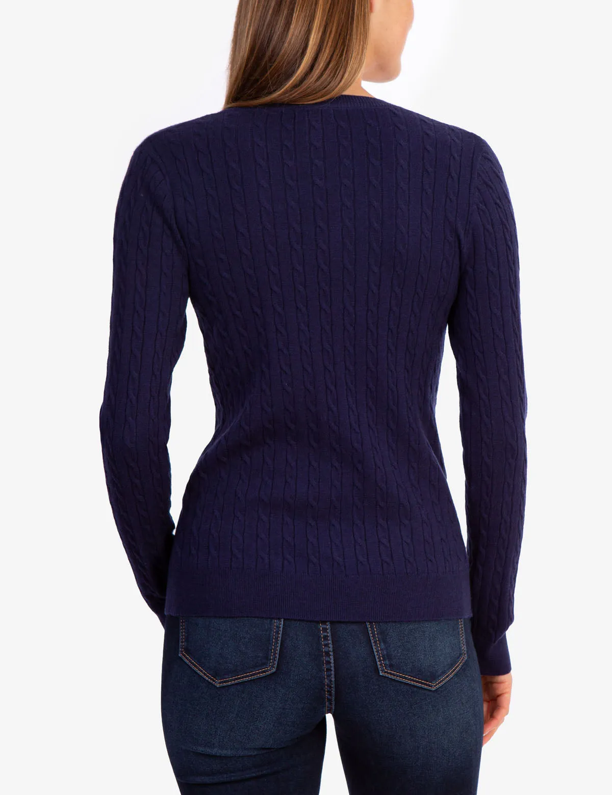 SOFT CABLE V-NECK SWEATER