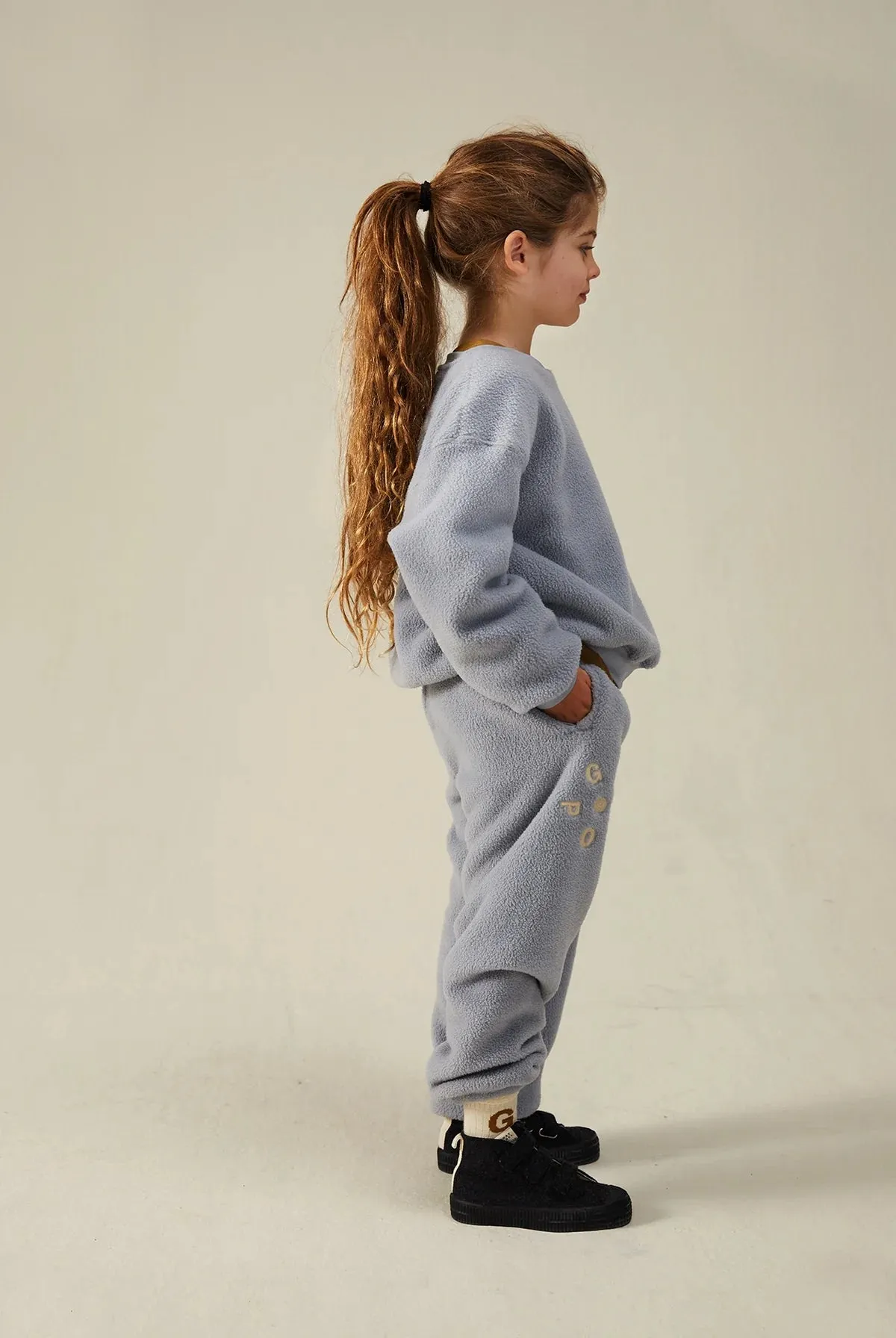 Sweater Dropped Shoulder Teddy POP Stone Grey