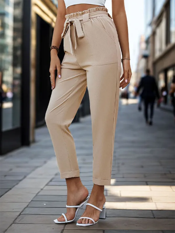 Sylvie New Elastic Waist Trousers Simple Pants Trousers
