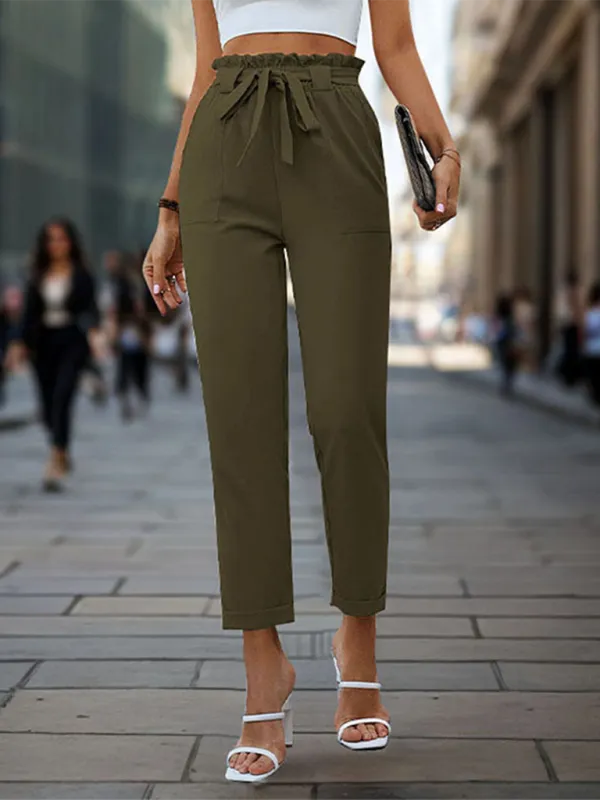 Sylvie New Elastic Waist Trousers Simple Pants Trousers