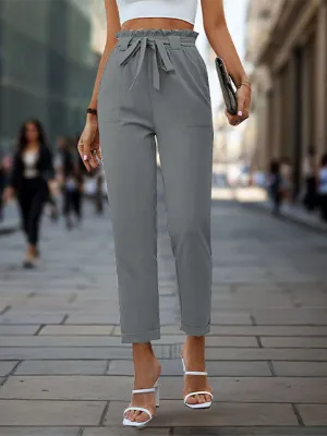 Sylvie New Elastic Waist Trousers Simple Pants Trousers