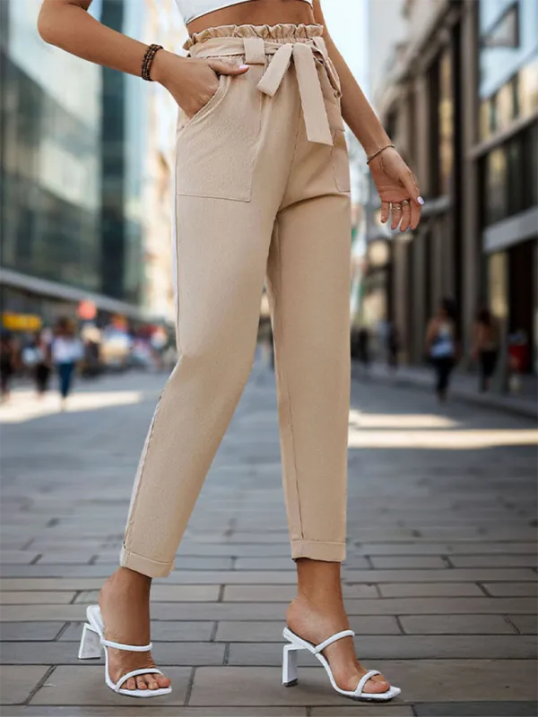 Sylvie New Elastic Waist Trousers Simple Pants Trousers