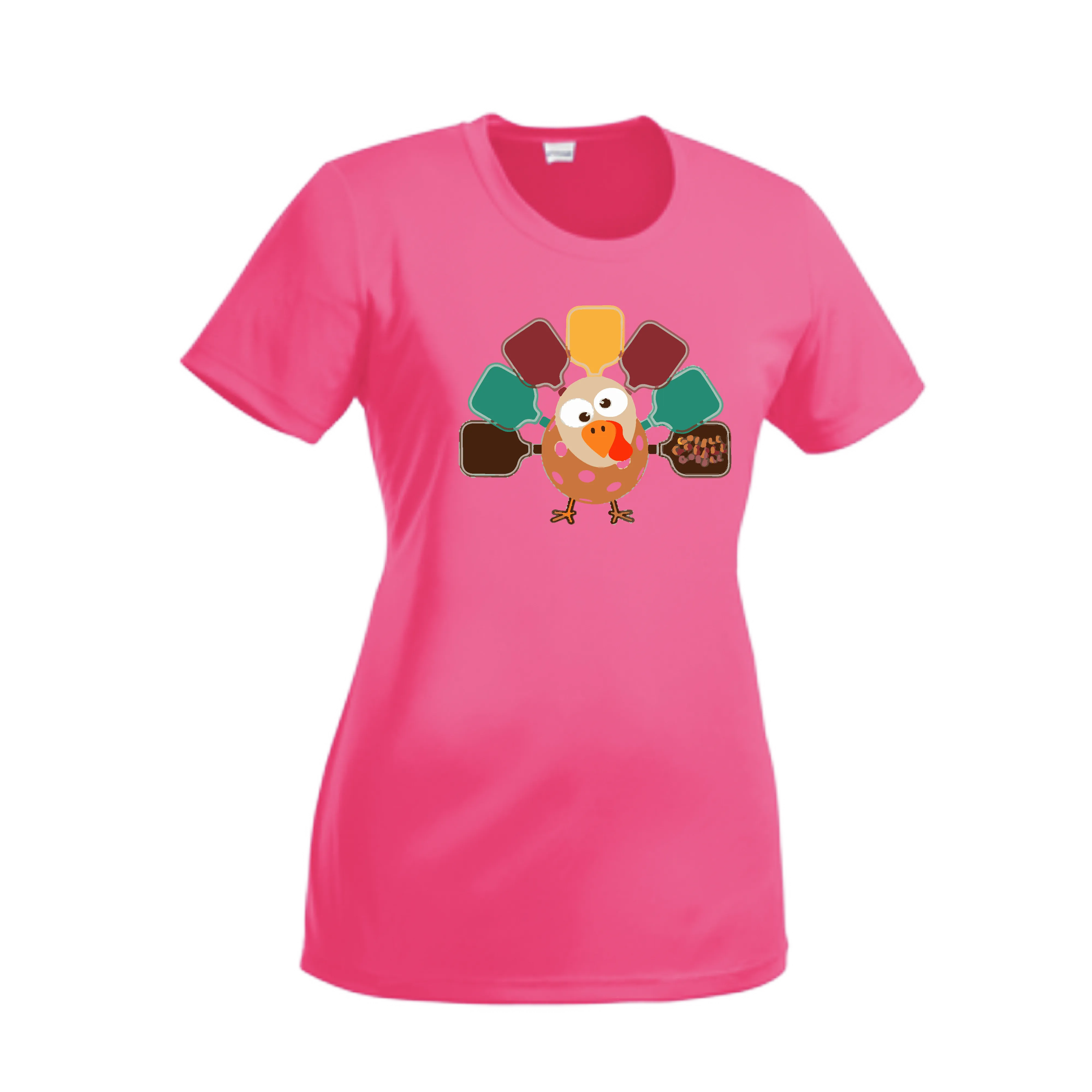 Turkey Pickleball | Women’s Short Sleeve Crewneck Pickleball Shirts | 100% Polyester