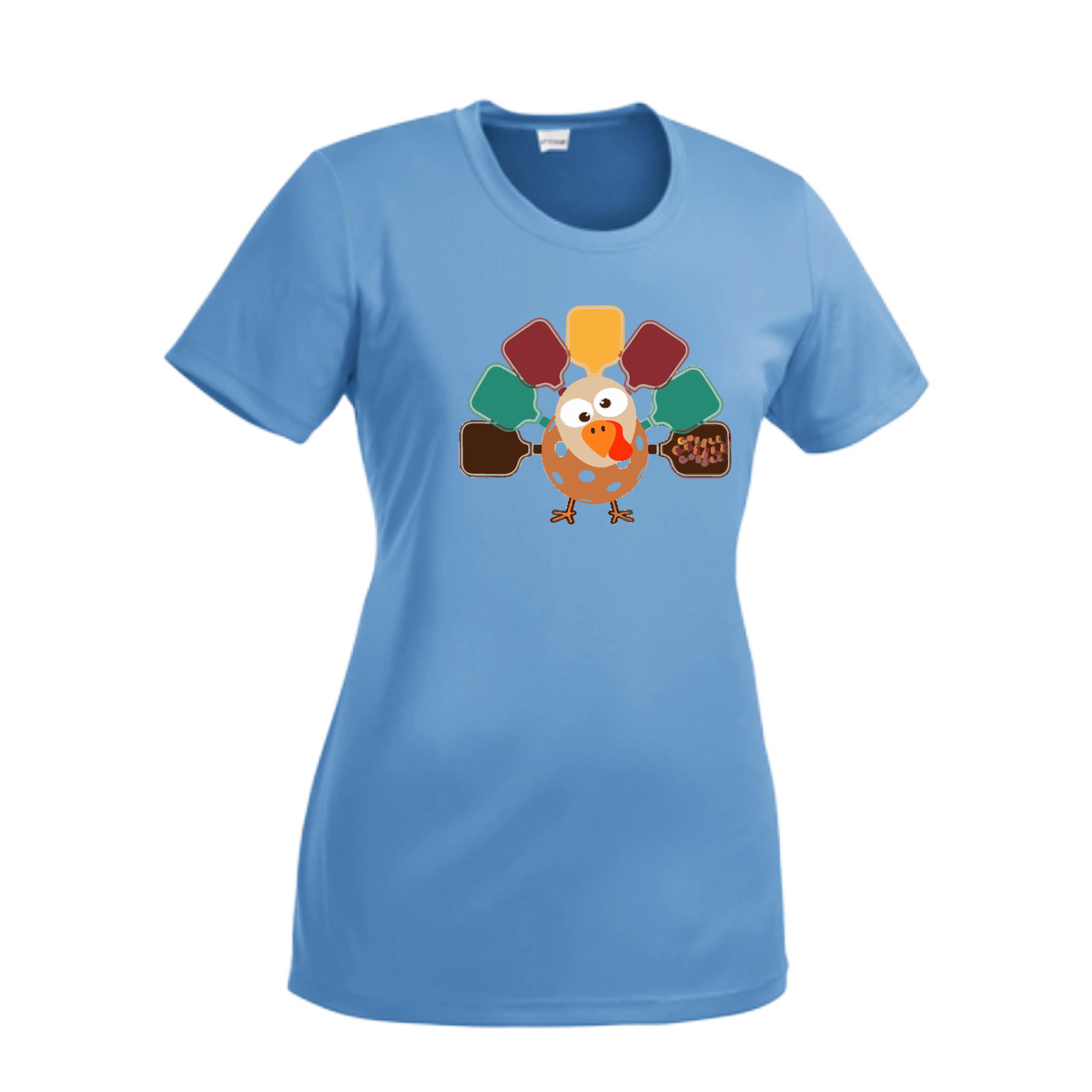 Turkey Pickleball | Women’s Short Sleeve Crewneck Pickleball Shirts | 100% Polyester