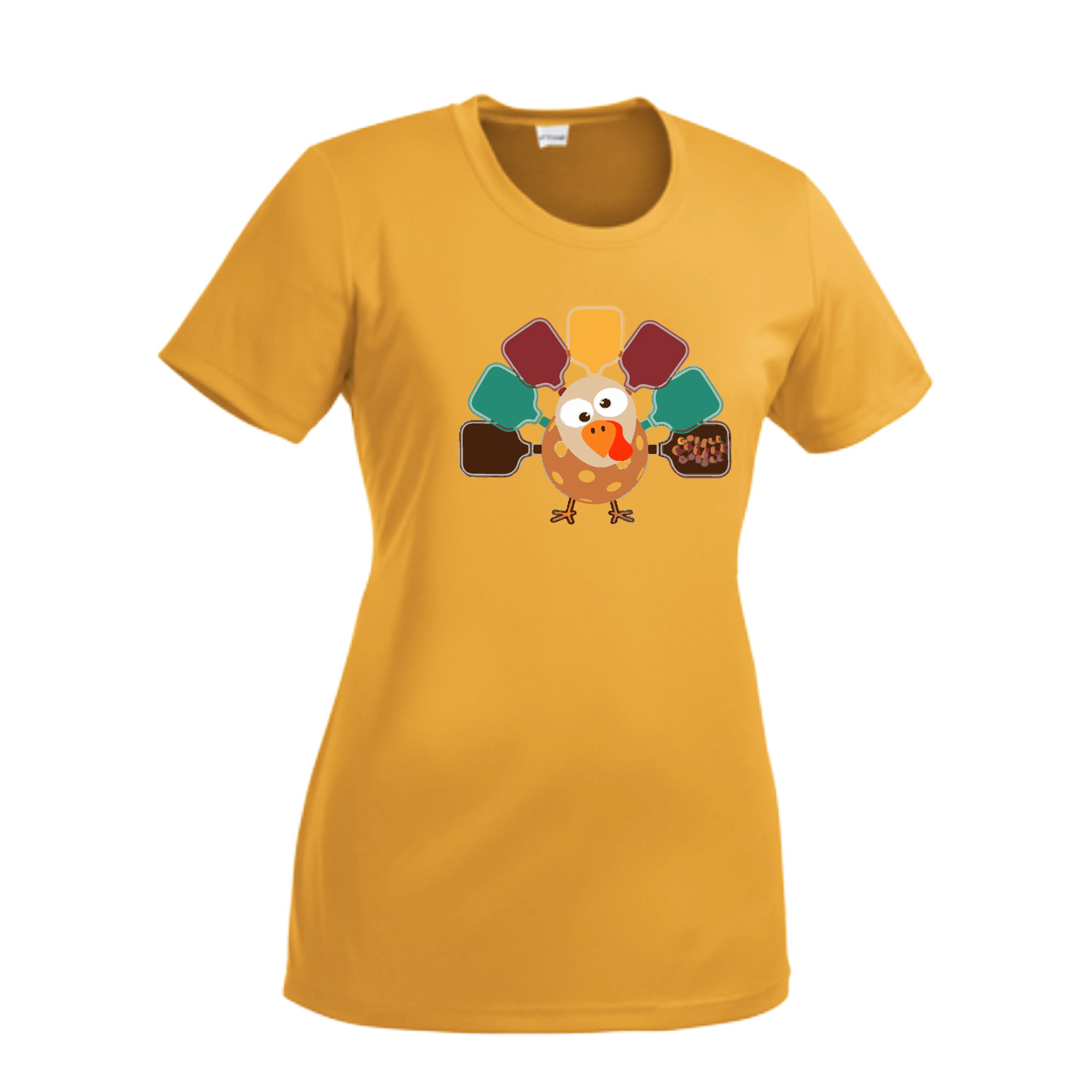 Turkey Pickleball | Women’s Short Sleeve Crewneck Pickleball Shirts | 100% Polyester