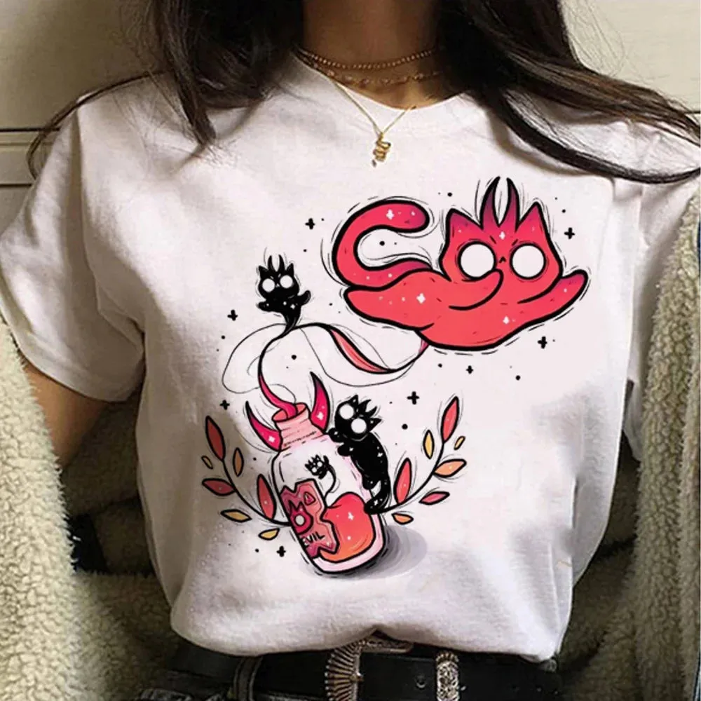 White Goth Cat Themed T-Shirts